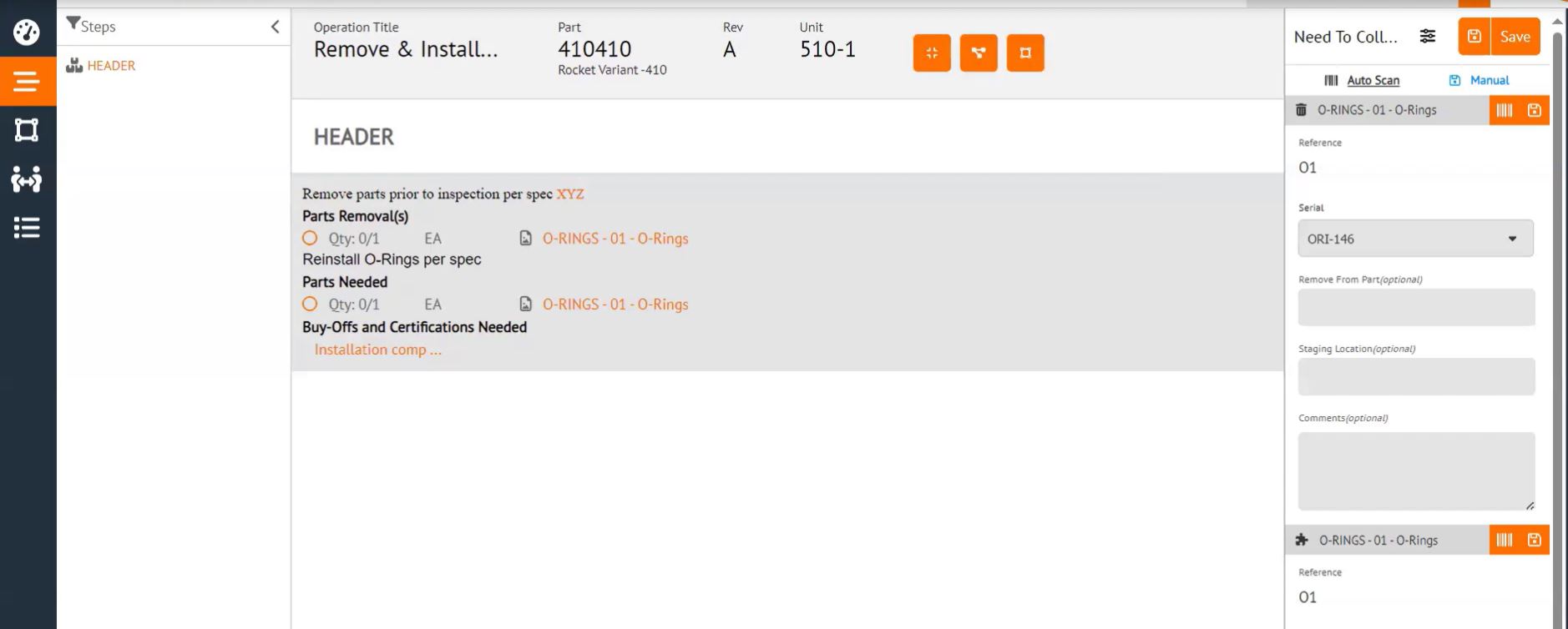 screenshot of Solumina MRO
